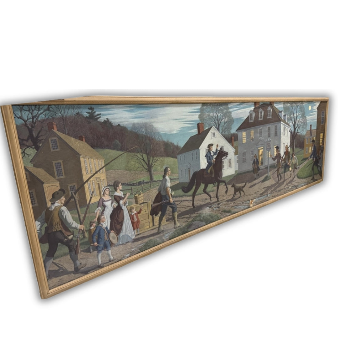 12' wide canvas mural — "Paul Revere Halts to Warn the Farmers on His Way to Lexington, 1775" — A. Lassell Ripley