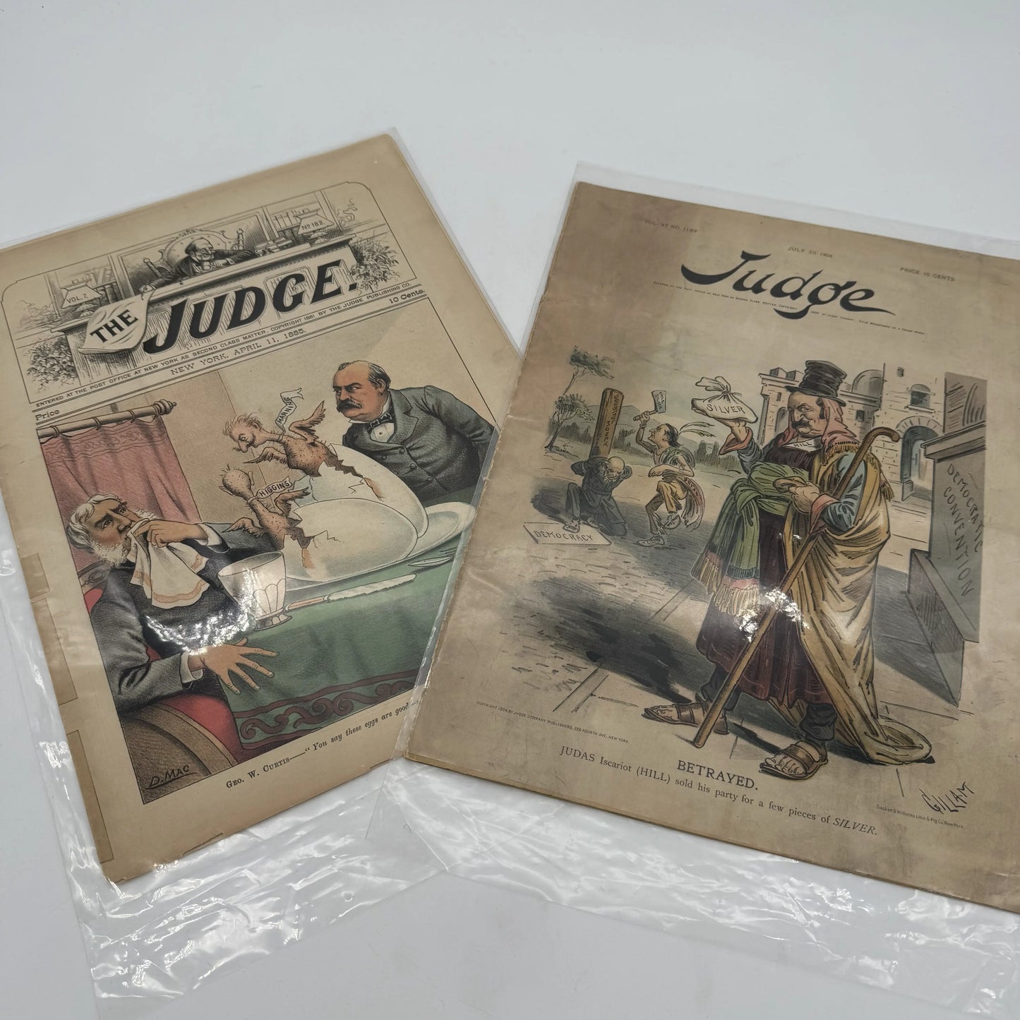 "Puck" and "Judge" Magazines — 1881 - 1905 — Fourteen issues with an optional archival box