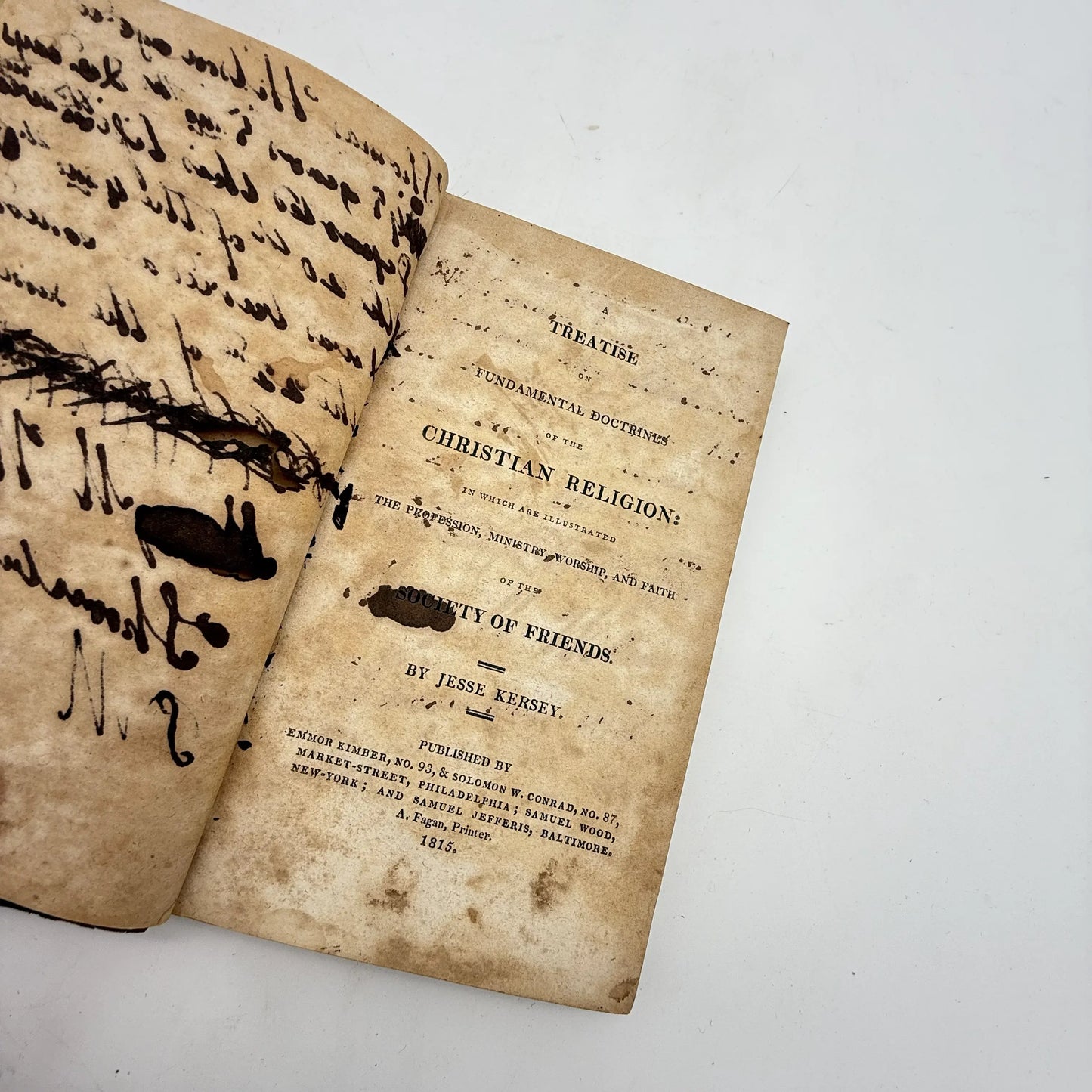 Quaker publication — 1815 — "Treatise on Fundamental Doctrines of the Christian Religion" by Jesse Kersey