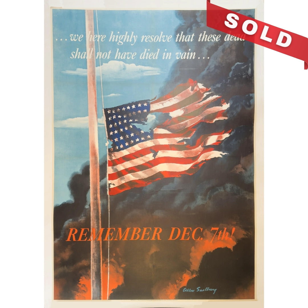 Original "Remember Dec. 7th!" WWII Posters — Linen backed — Two sizes, one very large