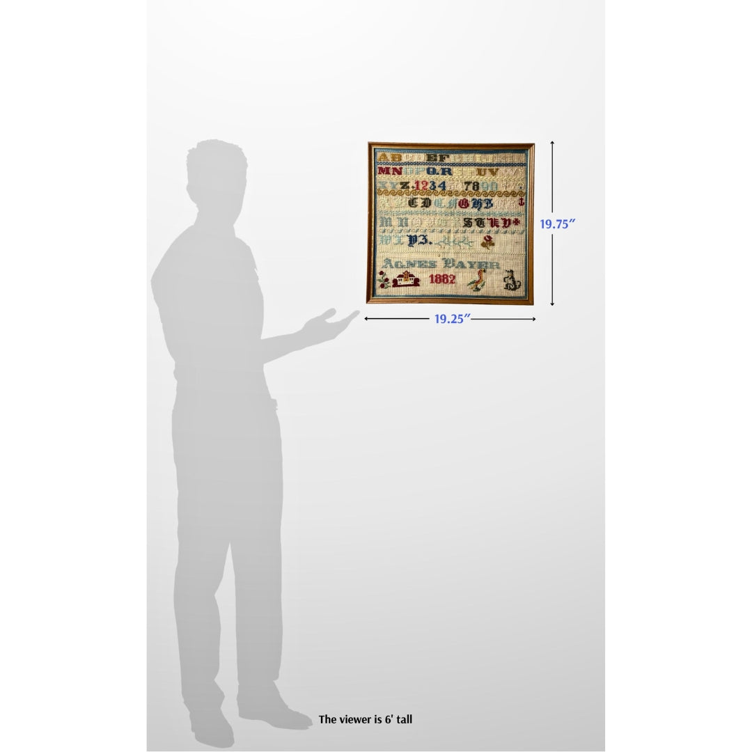 19th-Century "Agnes Bayer" Sampler — Framed
