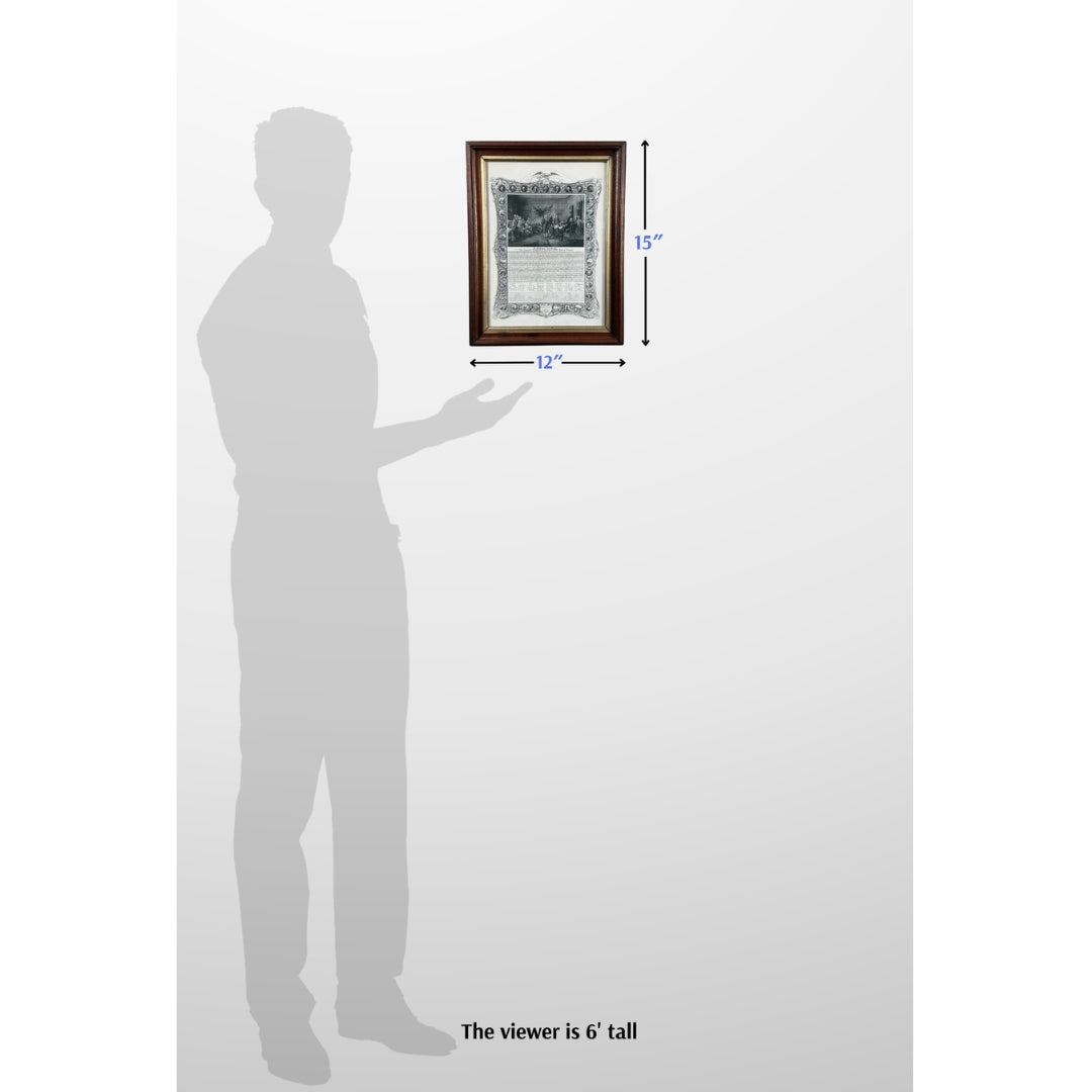 Declaration of Independence with the Signers of the Declaration, after John Trumbull — Engraving by D. Kimberly