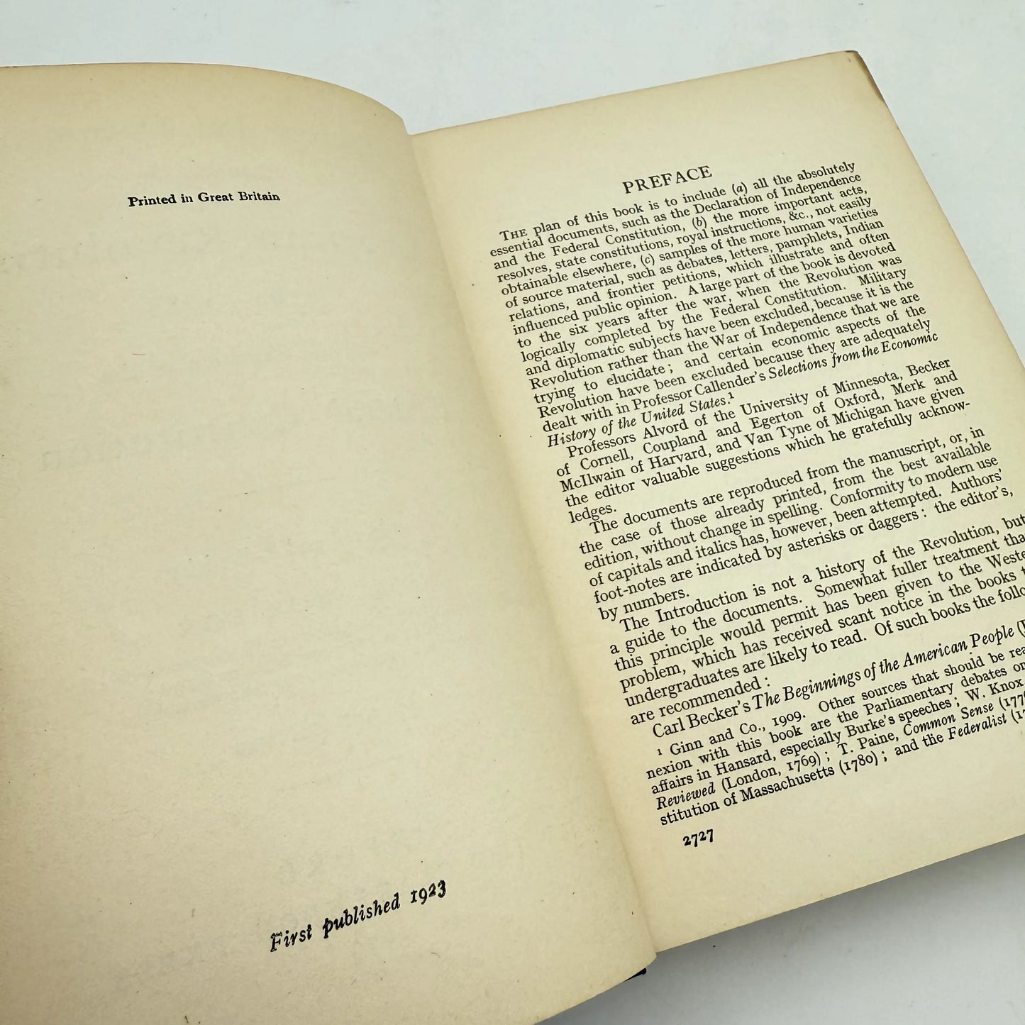 Sources and Documents Illustrating the American Revolution 1764 - 1788