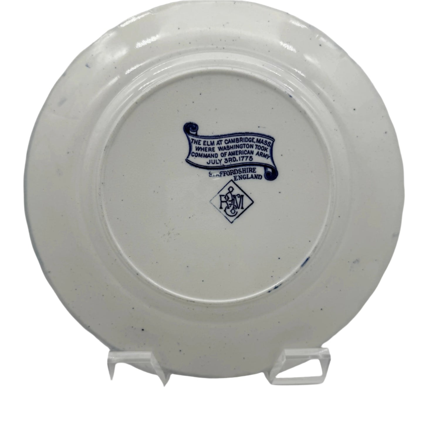 Historical Staffordshire "The Washington Elm at Cambridge, Massachusetts" Plate