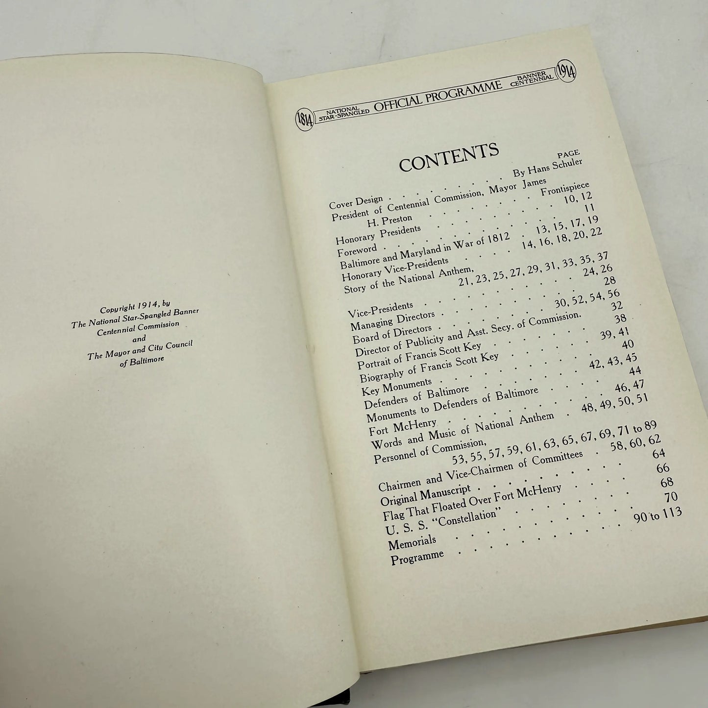 National Star Spangled Banner Centennial — Official Program and the Story of Baltimore