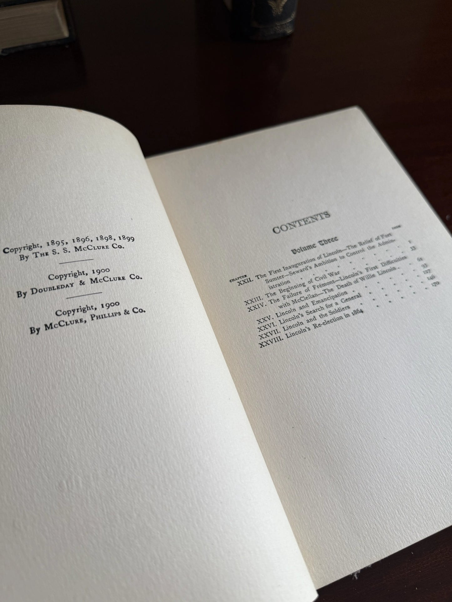"Life of Lincoln" - Volumes II, III, and IV (missing volume I of a four volume set) by Ida Tarbell — 1909