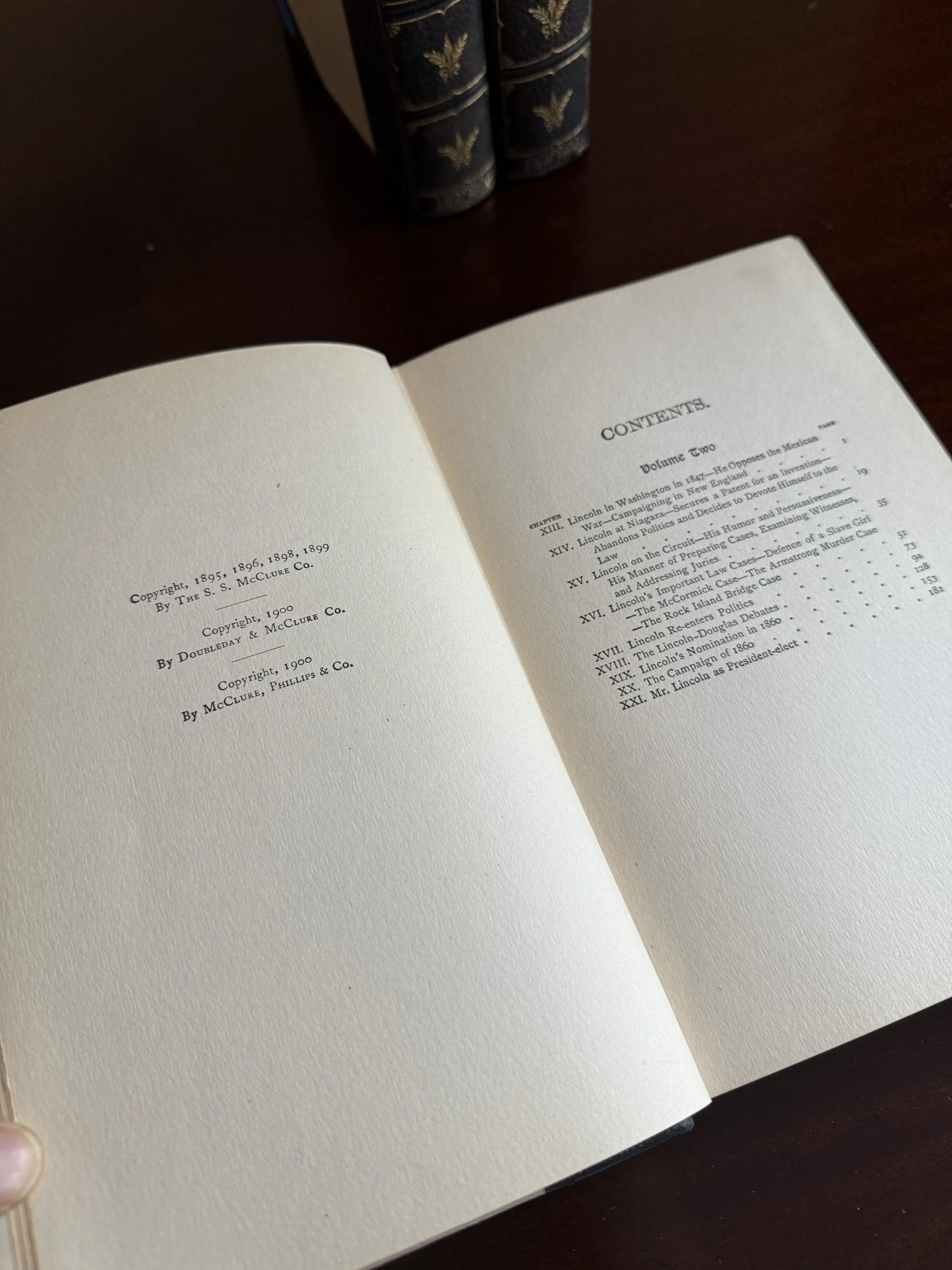 "Life of Lincoln" - Volumes II, III, and IV (missing volume I of a four volume set) by Ida Tarbell — 1909
