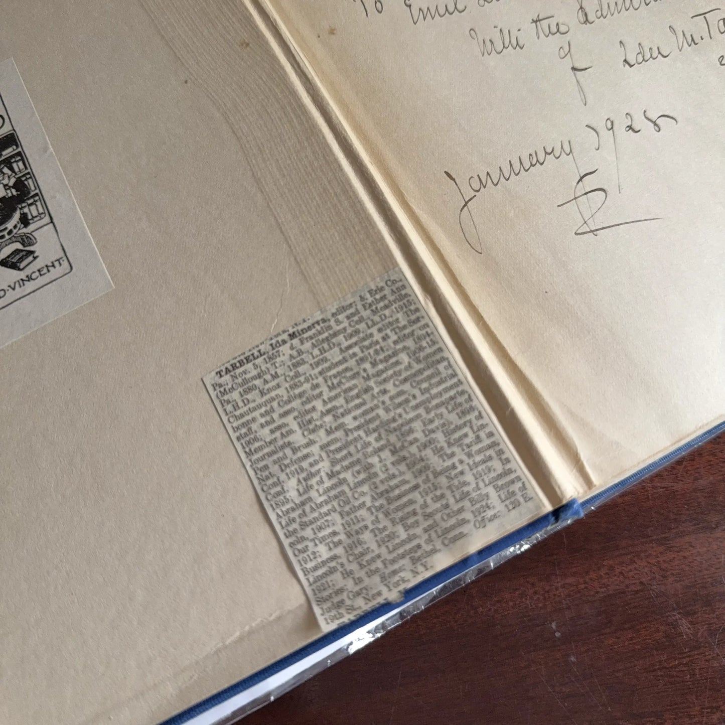 "In the Footsteps of the Lincolns" by Ida Tarbell — Signed and inscribed