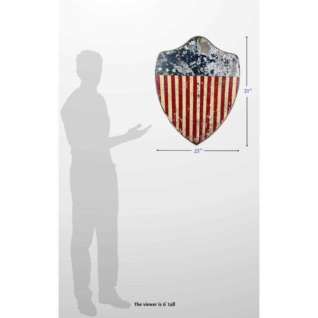 American Flag Tin shield — Early 1900s