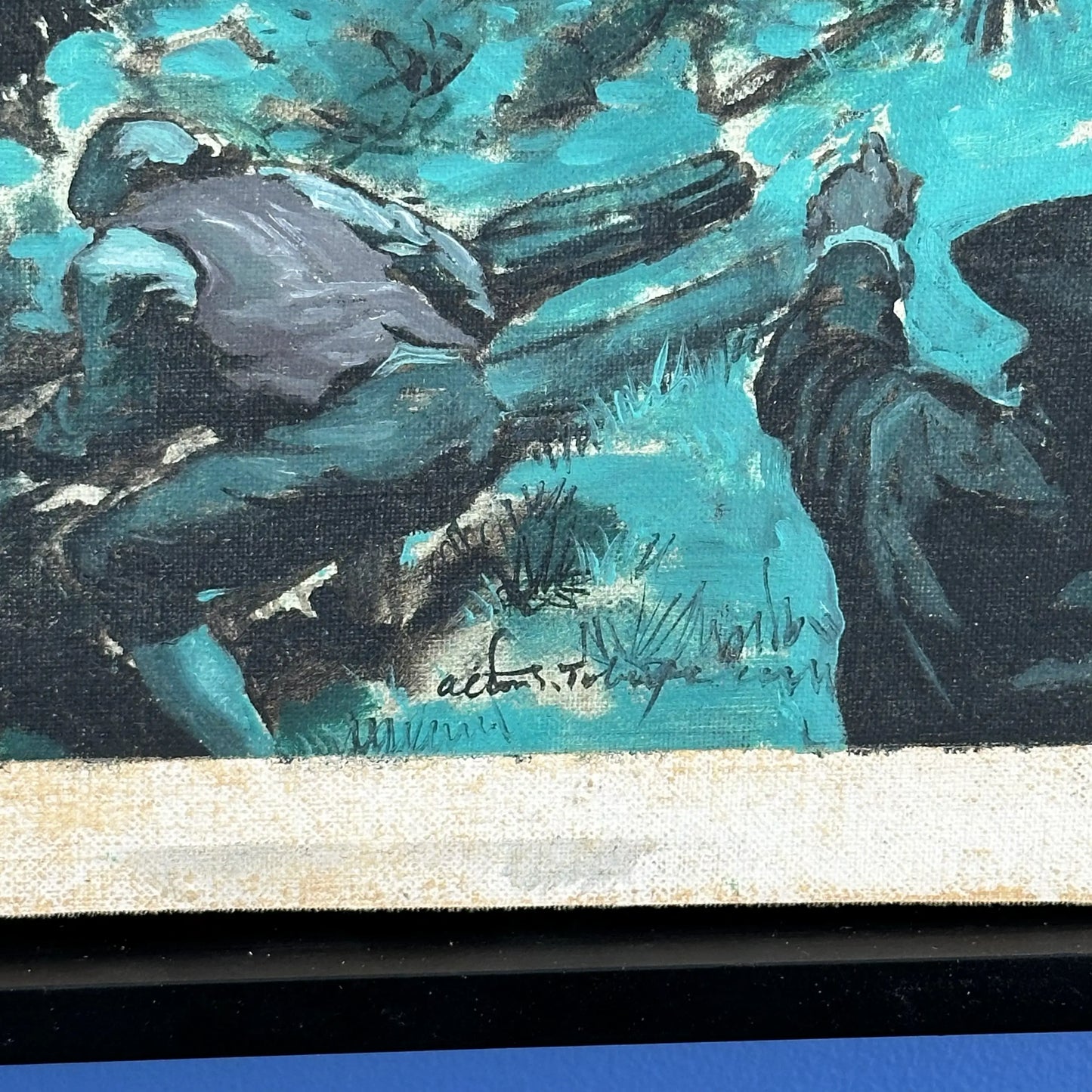 Preparing for the Battle of Bunker Hill — original oil painting by Alton S. Tobey for "The Golden Book History of the United States"