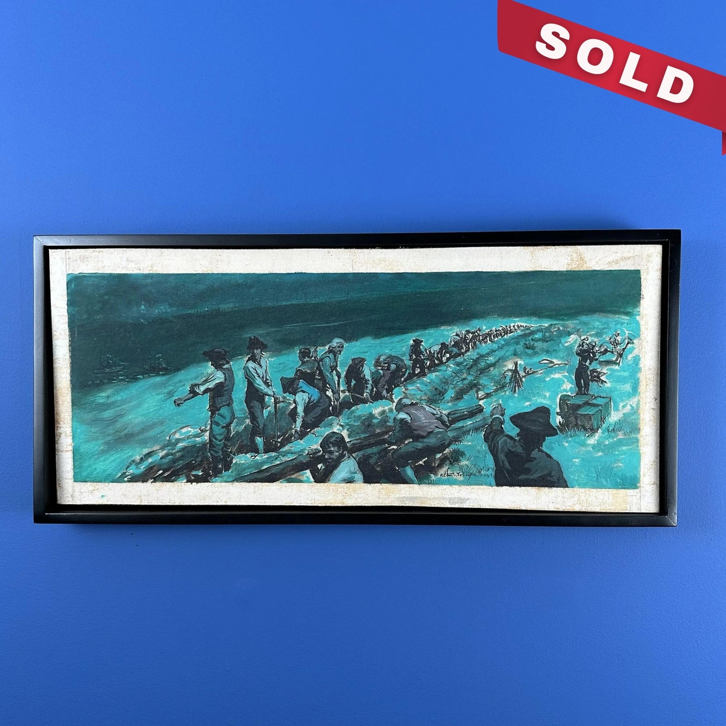 Preparing for the Battle of Bunker Hill — original oil painting by Alton S. Tobey for "The Golden Book History of the United States"