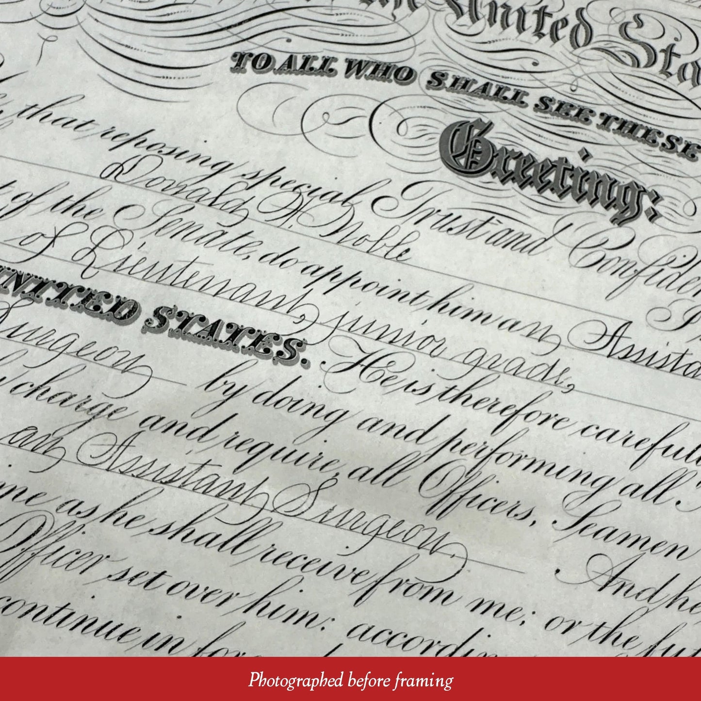 President Theodore Roosevelt Naval Appointment — Signed December 23, 1908