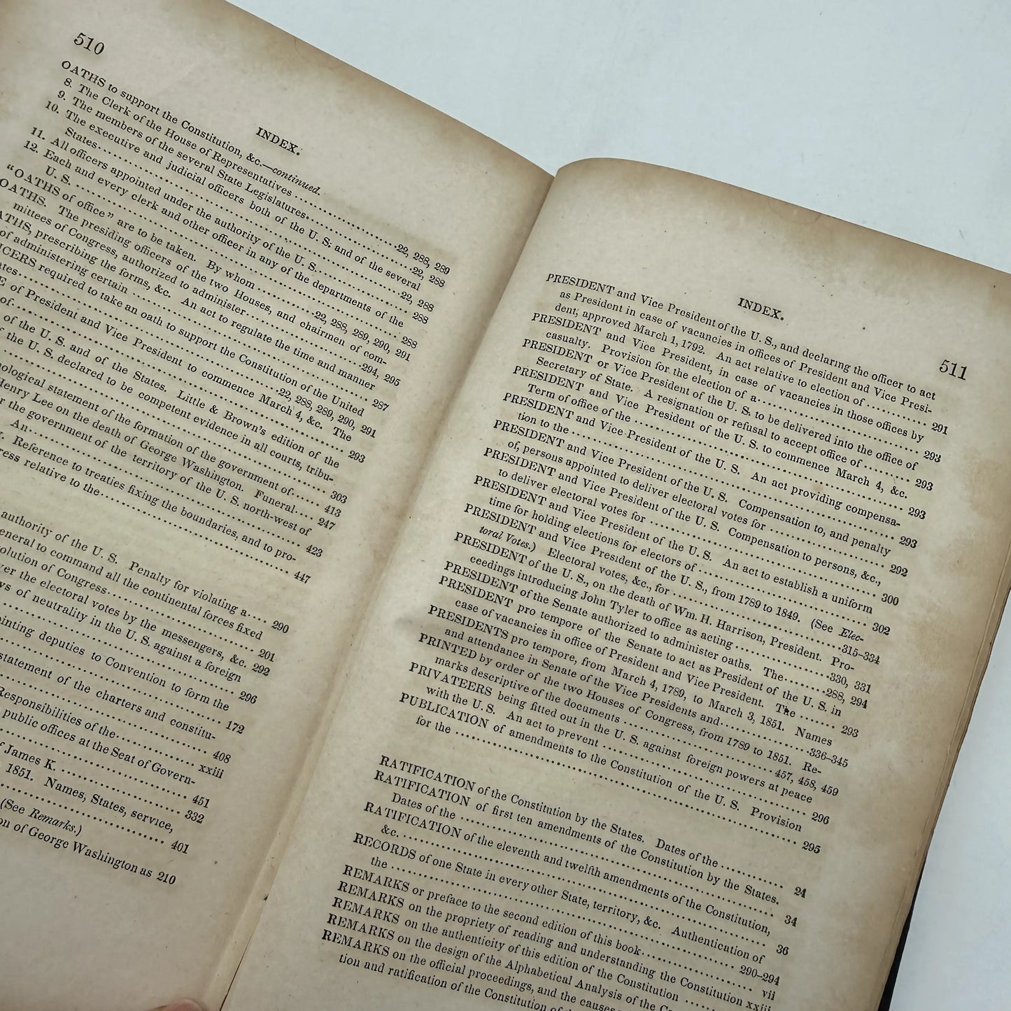 The Constitution of the United States of America — W. Hickey — 1850