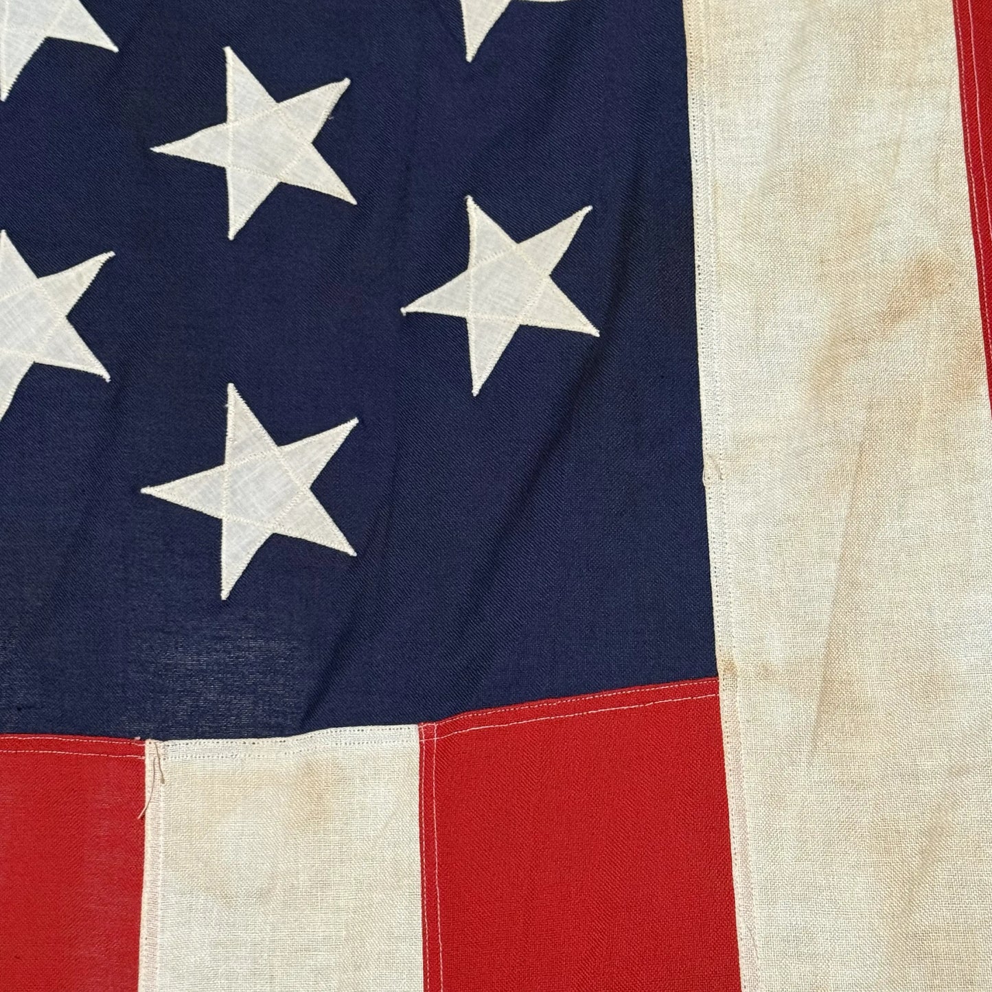 Large 49-Star American Flag in use for only one year — Philadelphia Quartermaster Depot