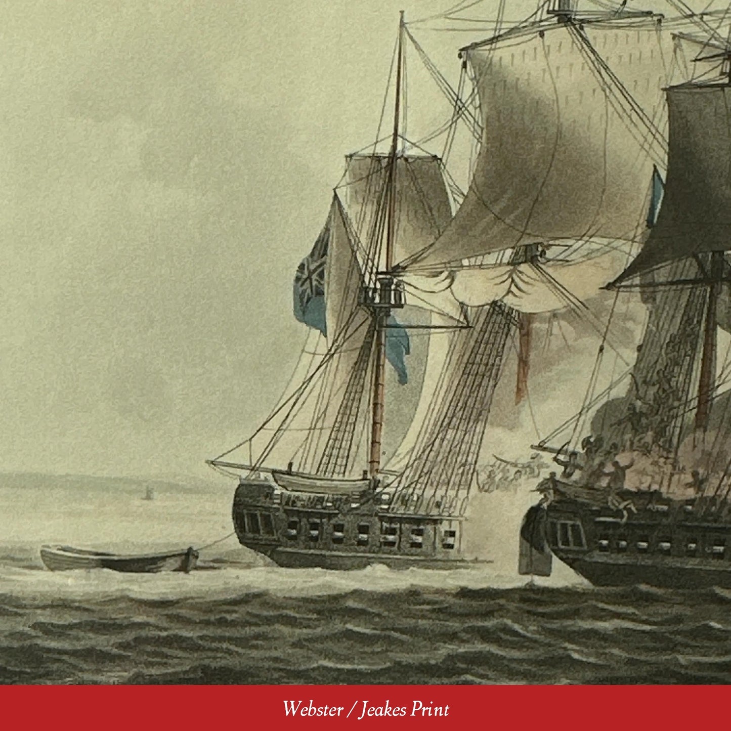 Battle of Boston Harbor with the Frigates Chesapeake and Shannon — 1813 — Two historic framed prints
