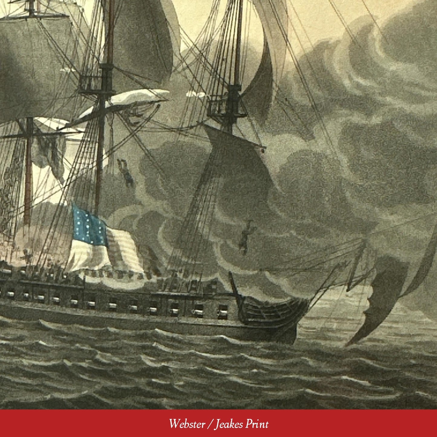 Battle of Boston Harbor with the Frigates Chesapeake and Shannon — 1813 — Two historic framed prints