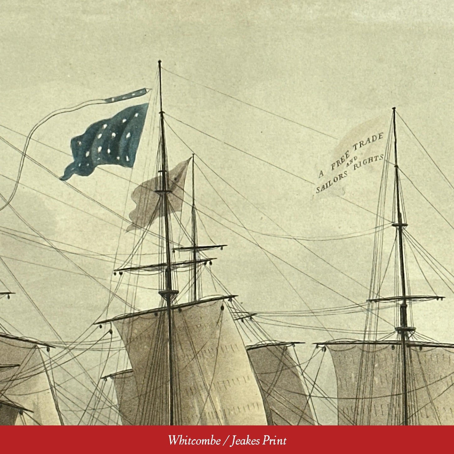 Battle of Boston Harbor with the Frigates Chesapeake and Shannon — 1813 — Two historic framed prints