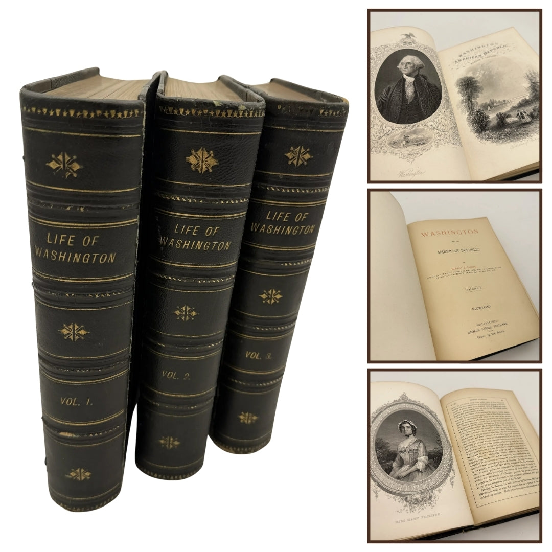 Life of Washington / Washington and the American Republic — Benson J. Lossing — 1870 — Three volume set