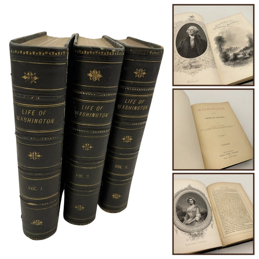 Life of Washington / Washington and the American Republic — Benson J. Lossing — 1870 — Three volume set