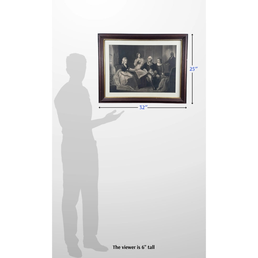 Man for scale for 1884 "Washington And His Family" Mezzotint Engraving — Framed Proof from The History List store