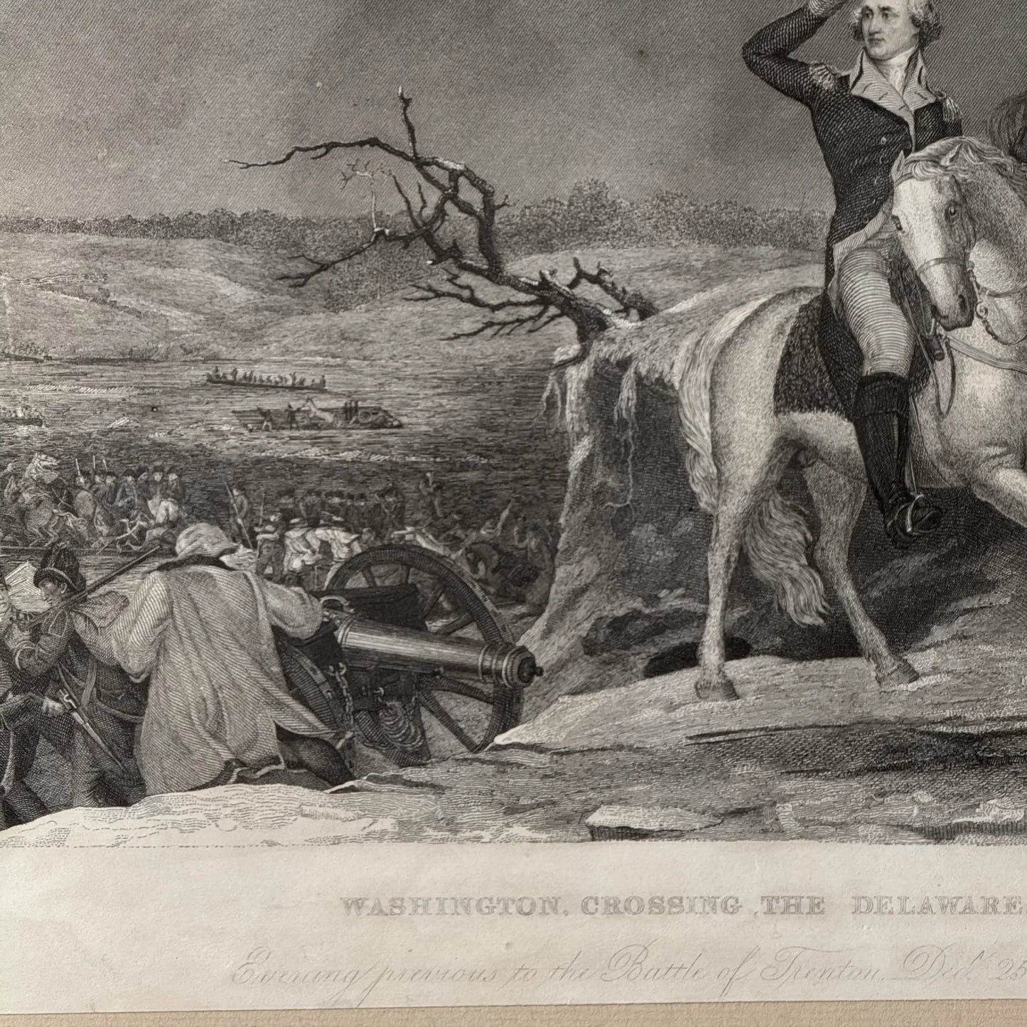 "Washington Crossing the Delaware" — 1861 — Framed