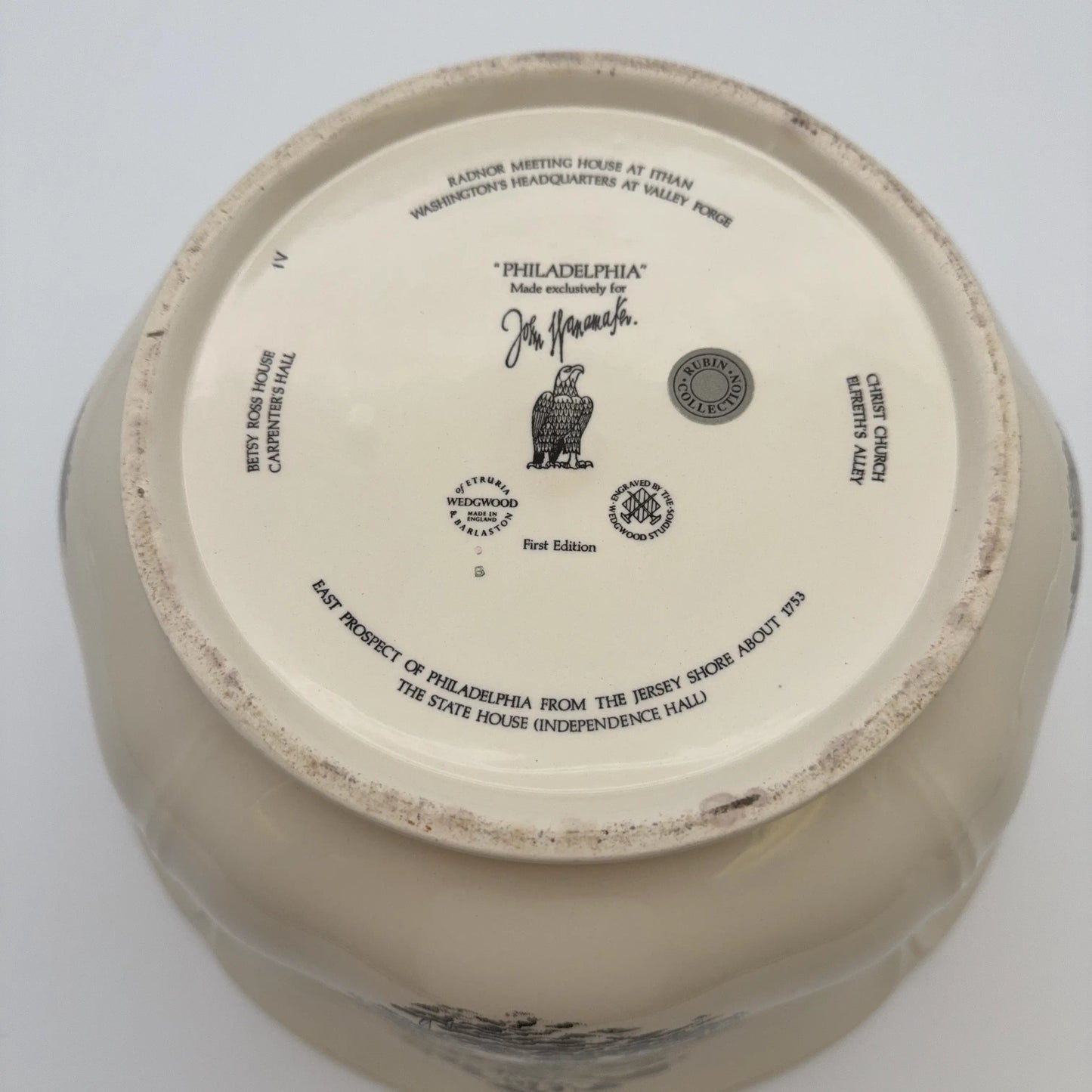 Wedgwood “Philadelphia” Queensware Punch Bowl — First Edition for John Wanamakeranamaker