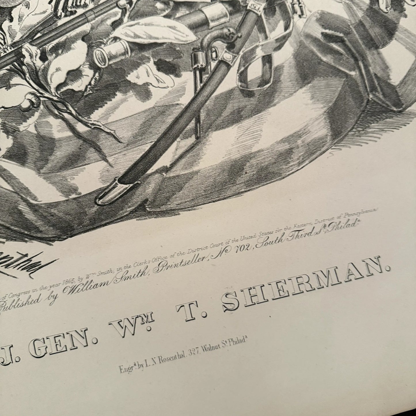 Engraving of William Tecumseh Sherman - 24" x 30" - 1865