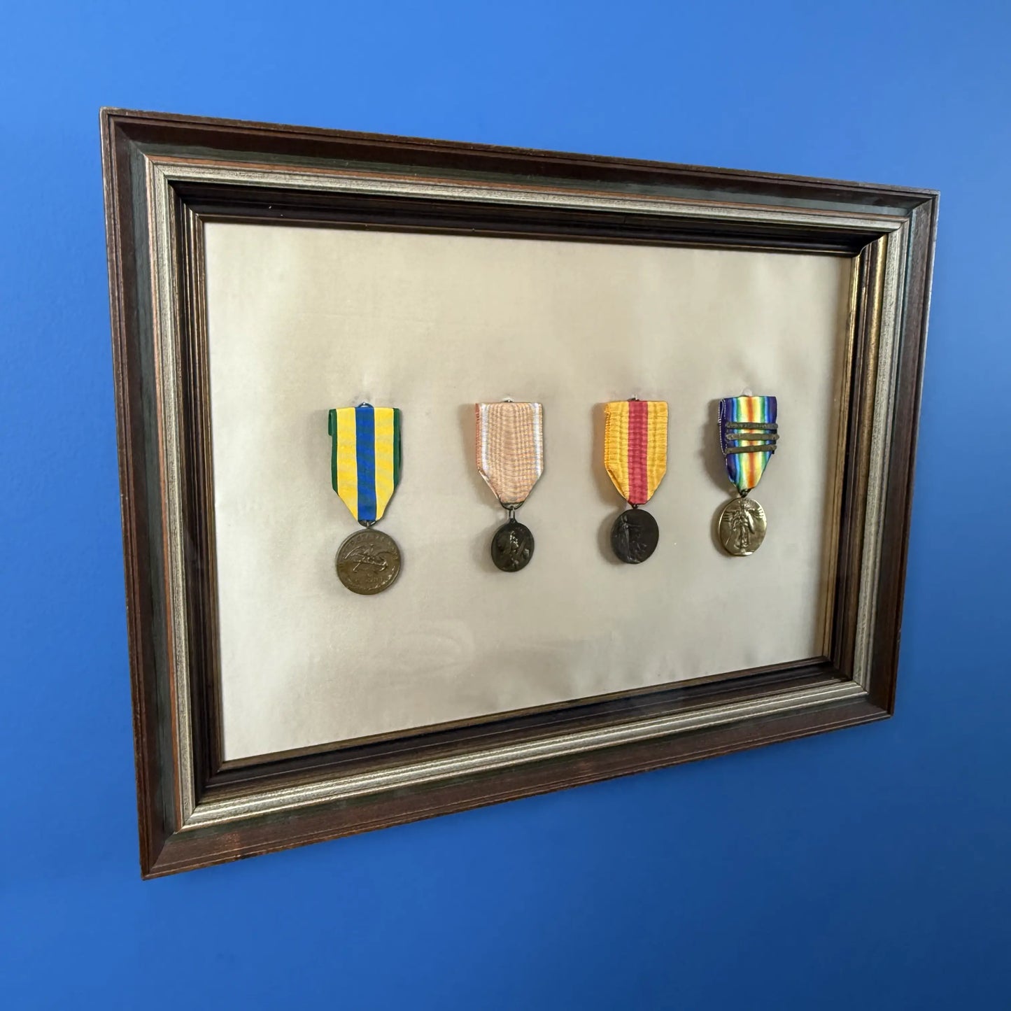 Framed medals from 1911 - 1918