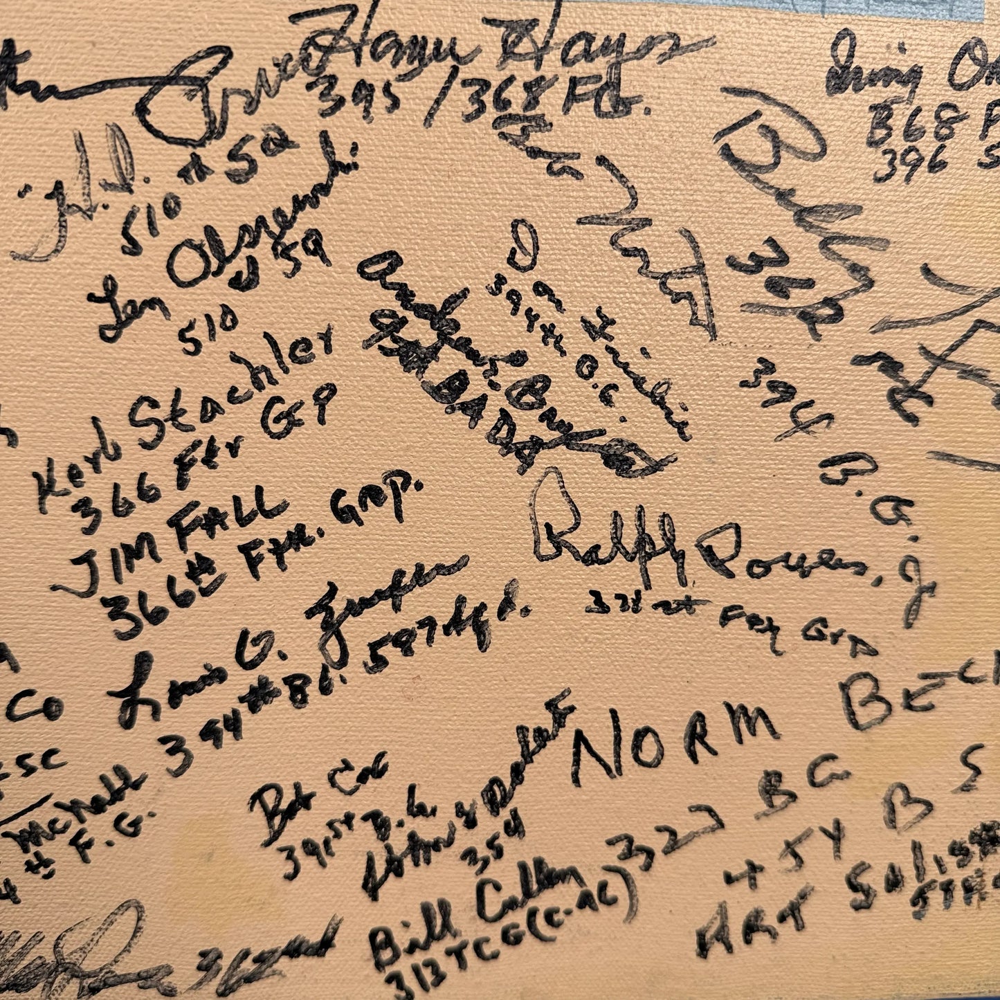 Original painting of WWII aircraft signed by 50+ WWII aviators