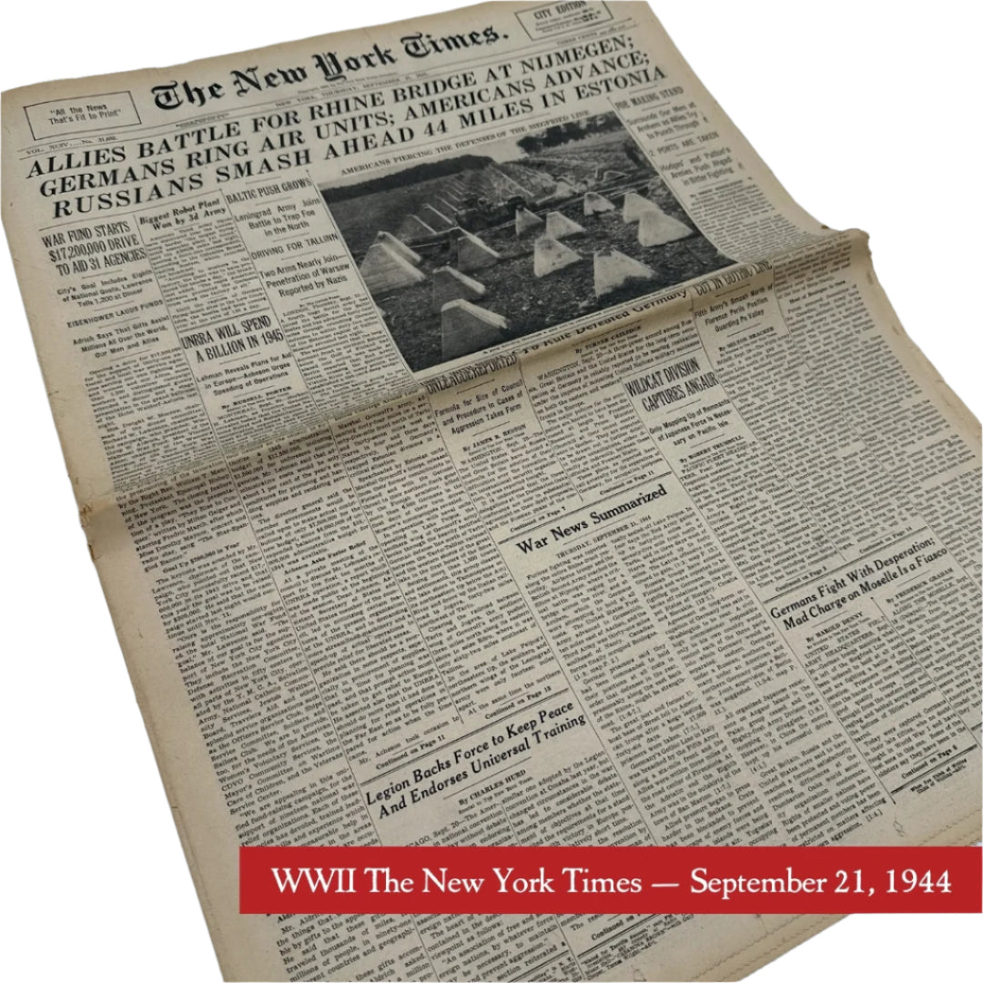 The New York Times coverage of WWII — September 1944 — Offered individually