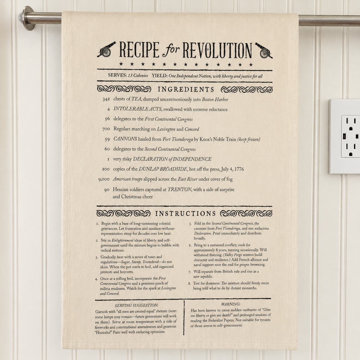 "Recipe for Revolution" Tea Towel