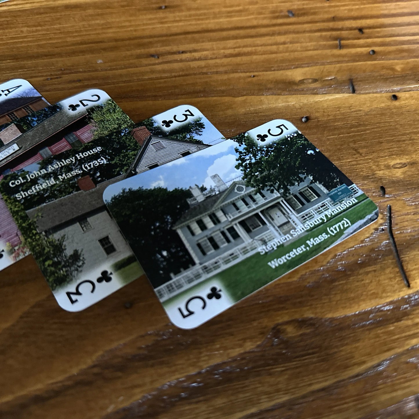 Massachusetts Historic Houses deck of cards for Revolution 250