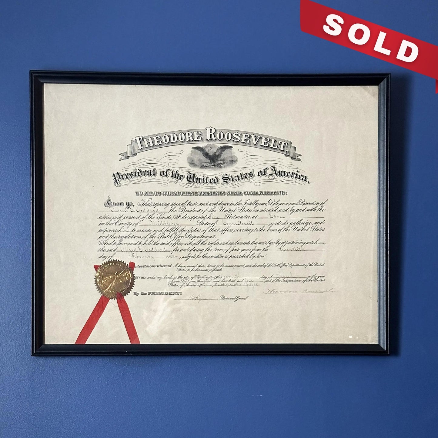 Theodore Roosevelt Presidential Appointment — Signed March 7, 1904