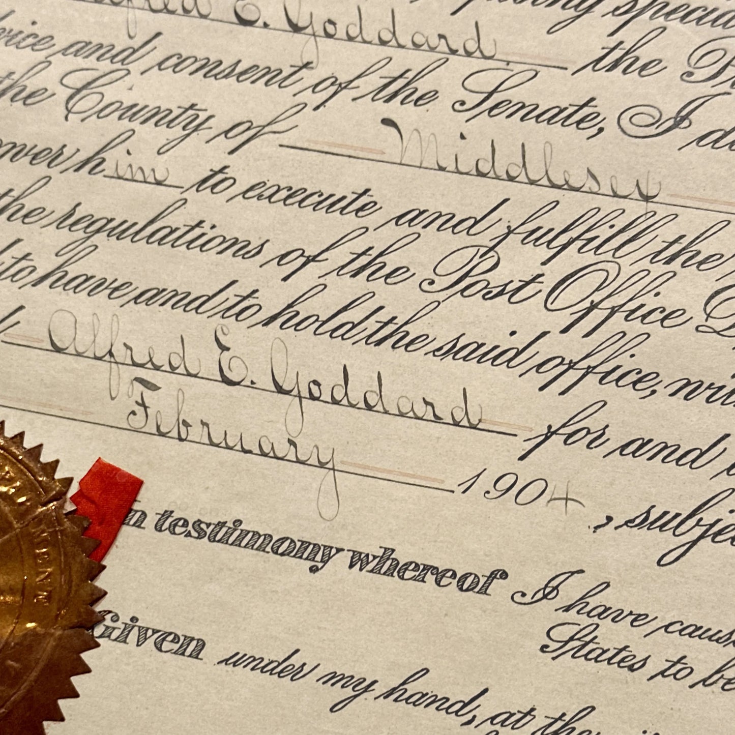 Theodore Roosevelt Presidential Appointment — Signed March 7, 1904