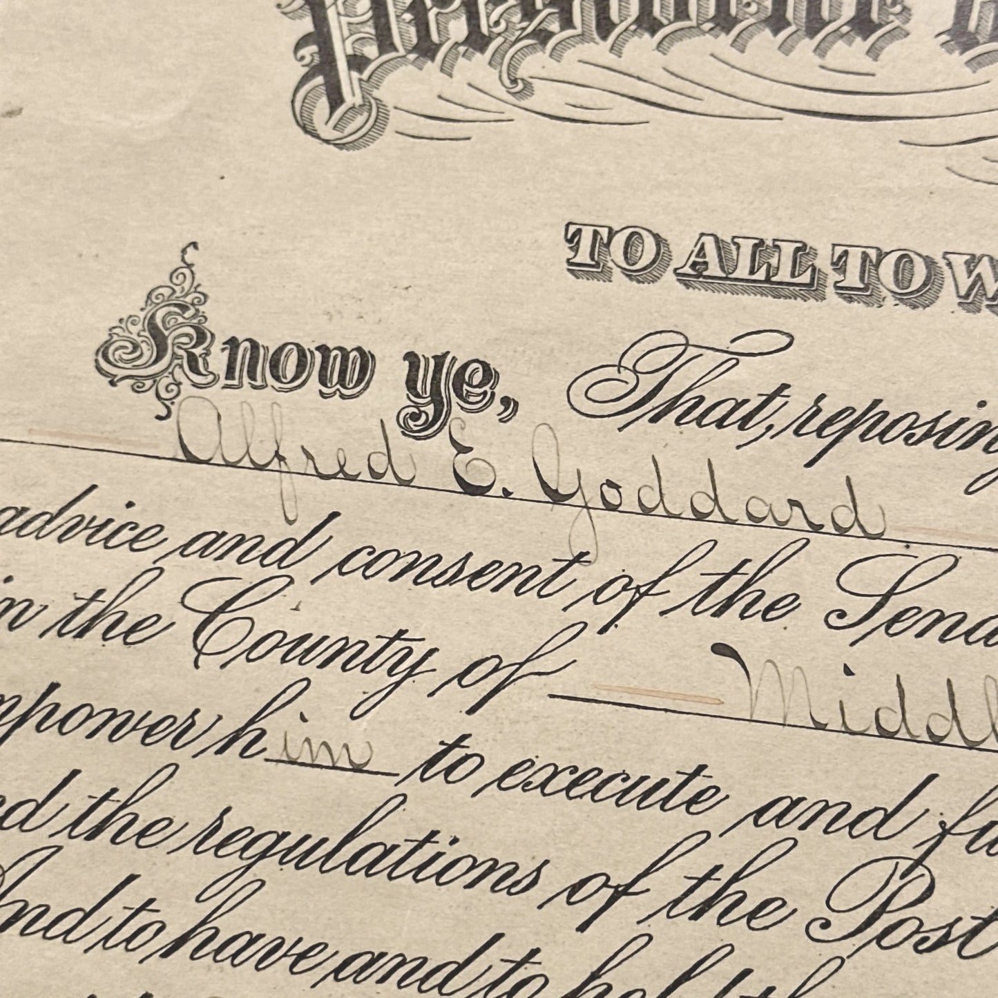 Theodore Roosevelt Presidential Appointment — Signed March 7, 1904