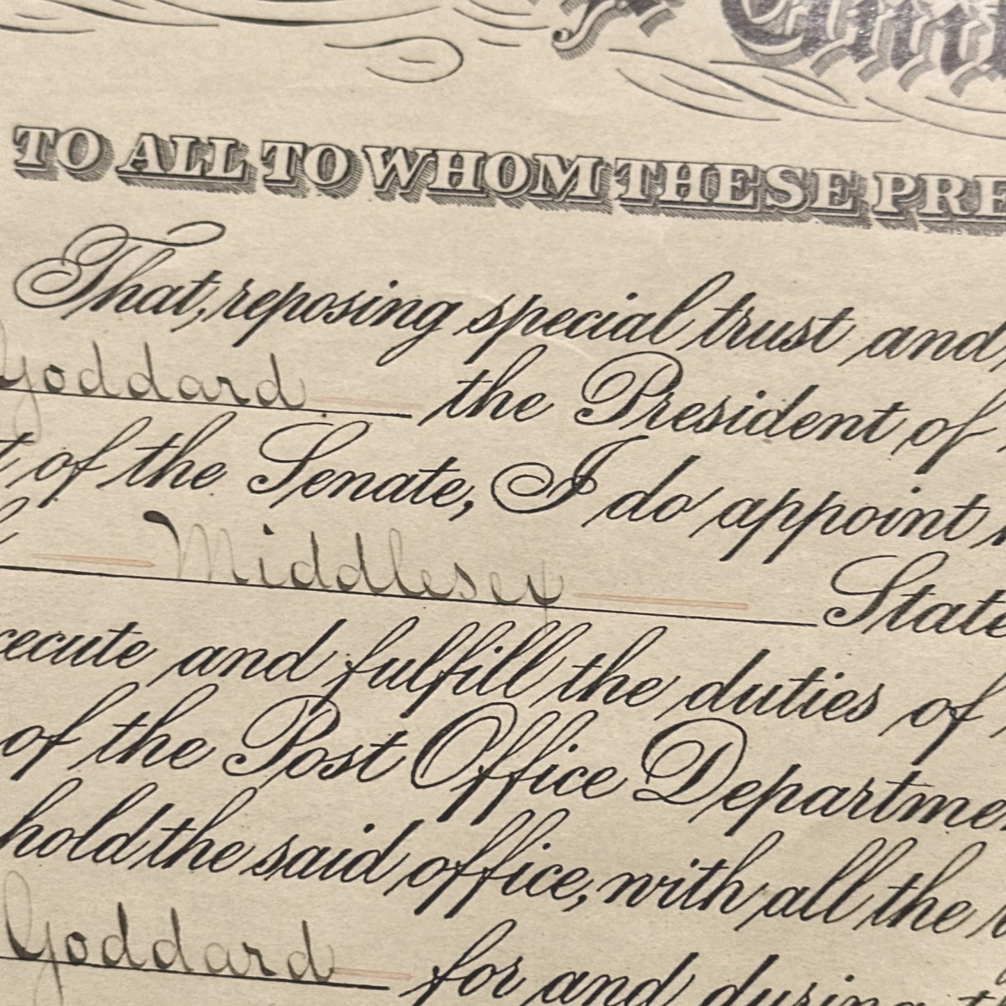 Theodore Roosevelt Presidential Appointment — Signed March 7, 1904
