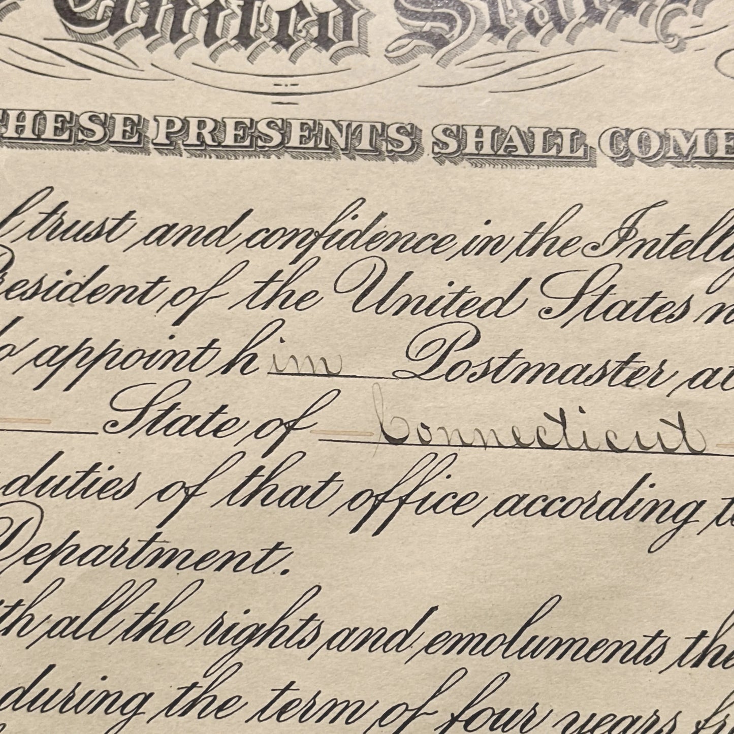 Theodore Roosevelt Presidential Appointment — Signed March 7, 1904