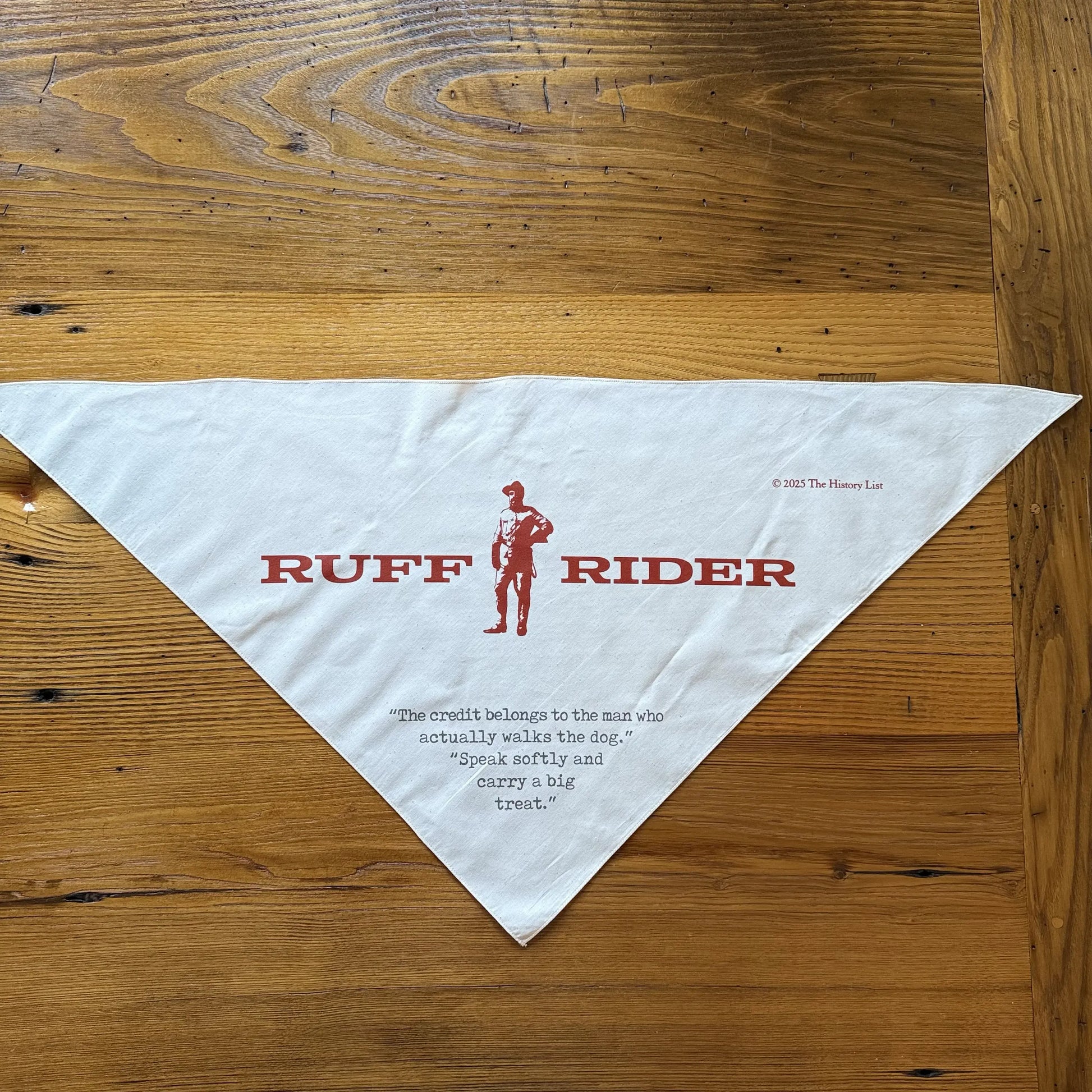 Teddy Roosevelt's "Ruff Rider" Dog Bandana — Made in the USA from The History List store in Large size
