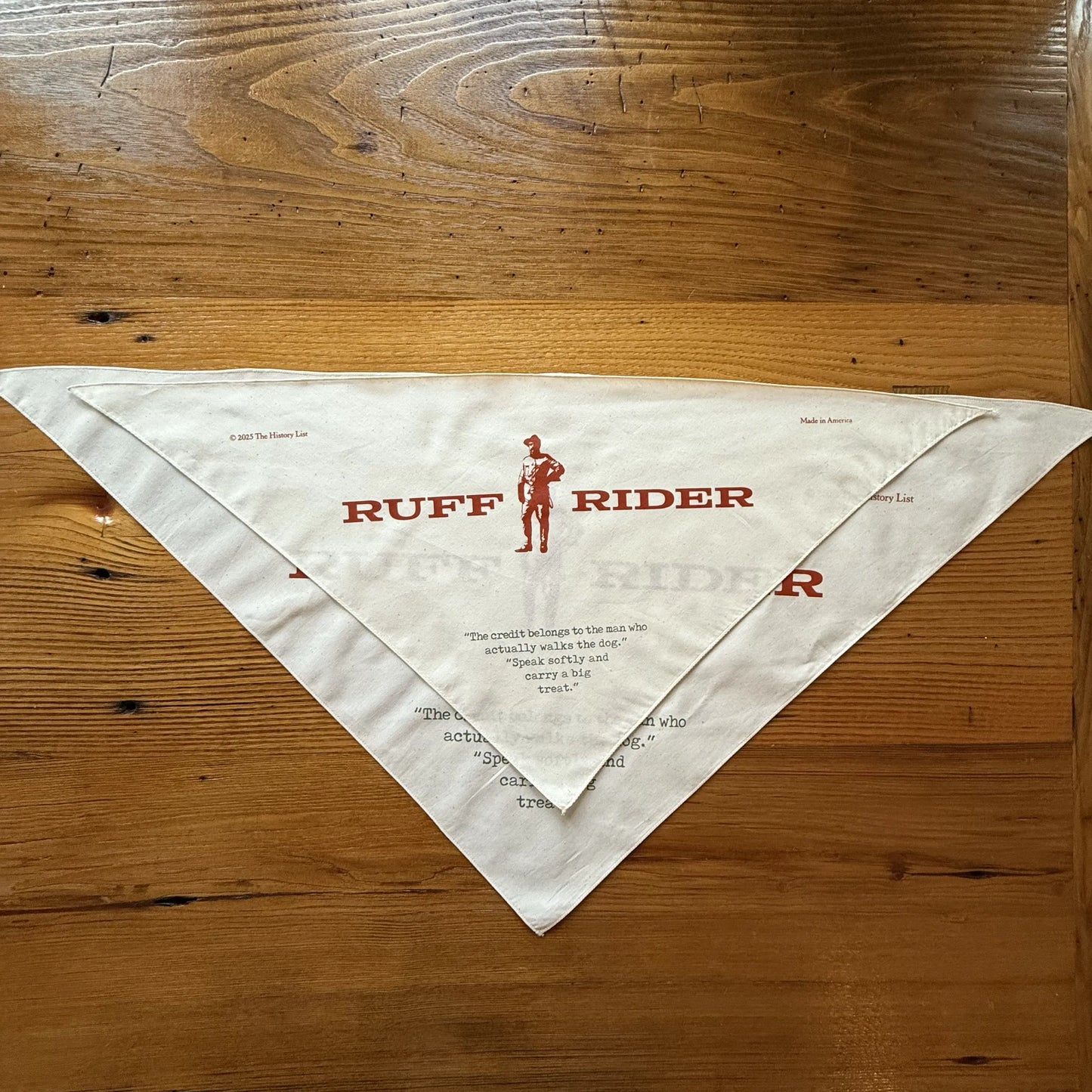 Comparison of Teddy Roosevelt's "Ruff Rider" Dog Bandana — Made in the USA from The History List store