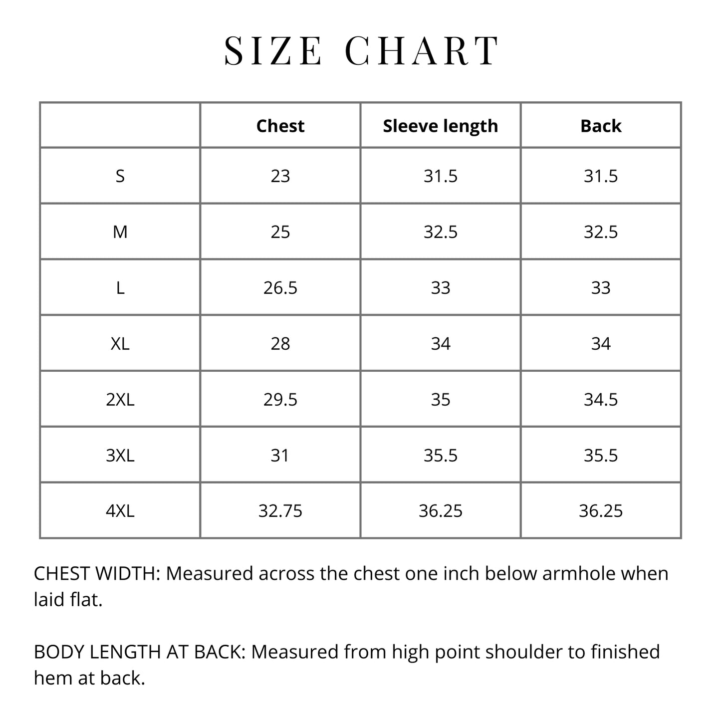 Size chart of the M65 Army field coats with original D-Day 80th Anniversary design and a 48-star flag from The History List Store.