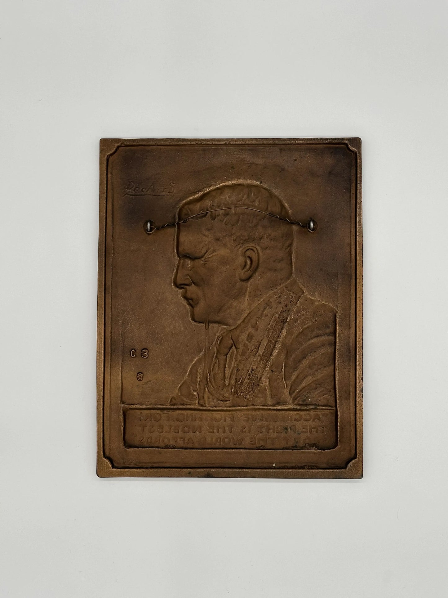 Roosevelt Bronze — “Fighting for the right” — 1920