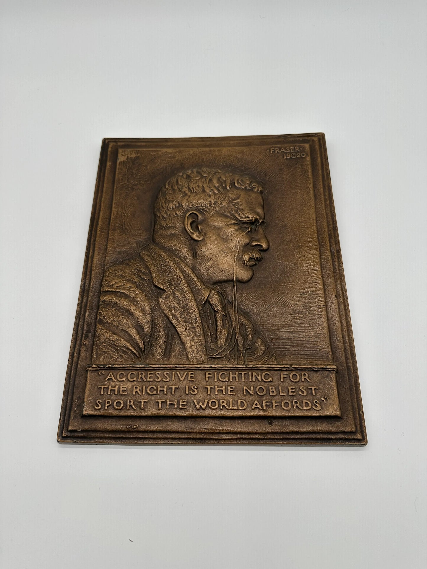 Roosevelt Bronze — “Fighting for the right” — 1920