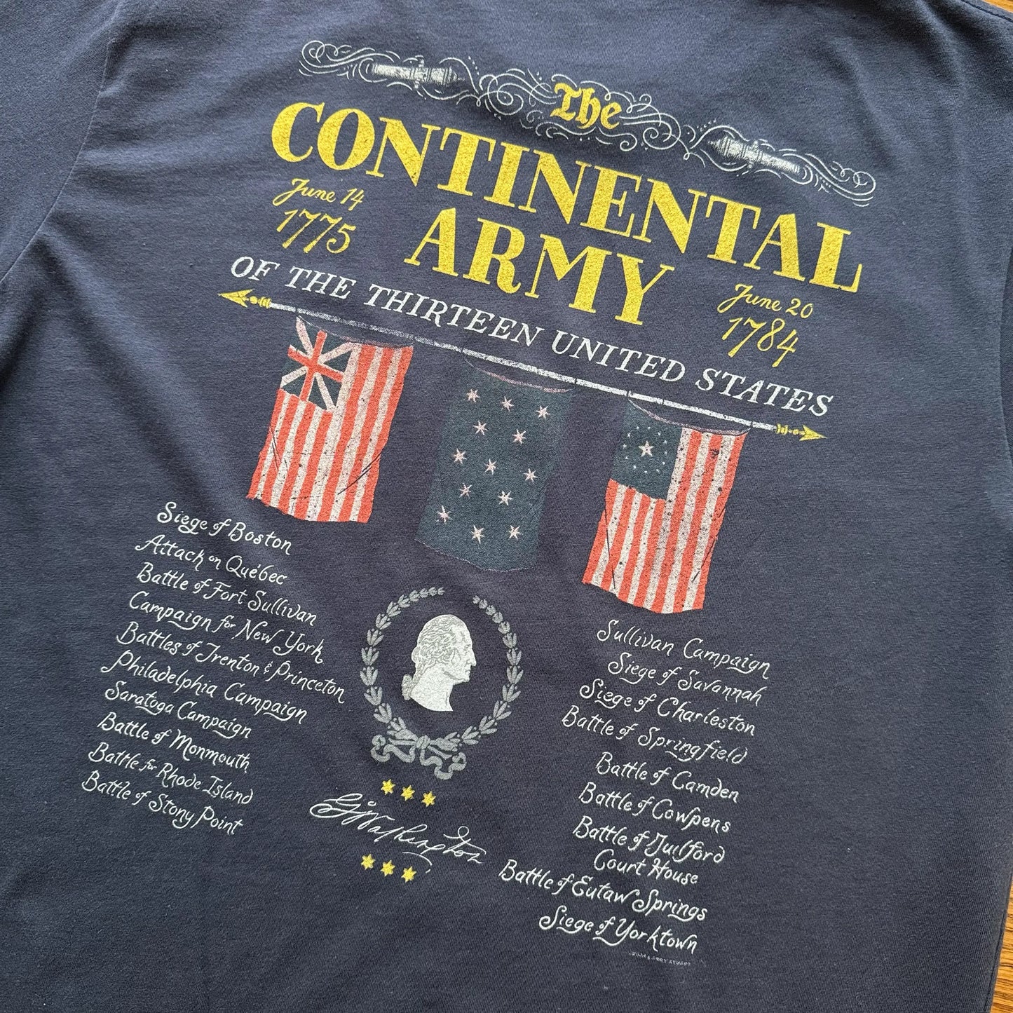 Back view of "The Continental Army" Made in America Shirt in Navy from The History List Store.