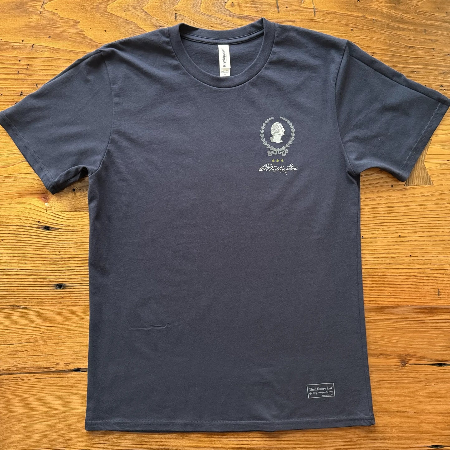 Front view of "The Continental Army" Made in America Shirt in Navy from The History List Store.