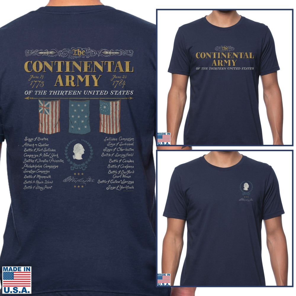 "The Continental Army" Made in America Shirt in Navy from The History List Store.