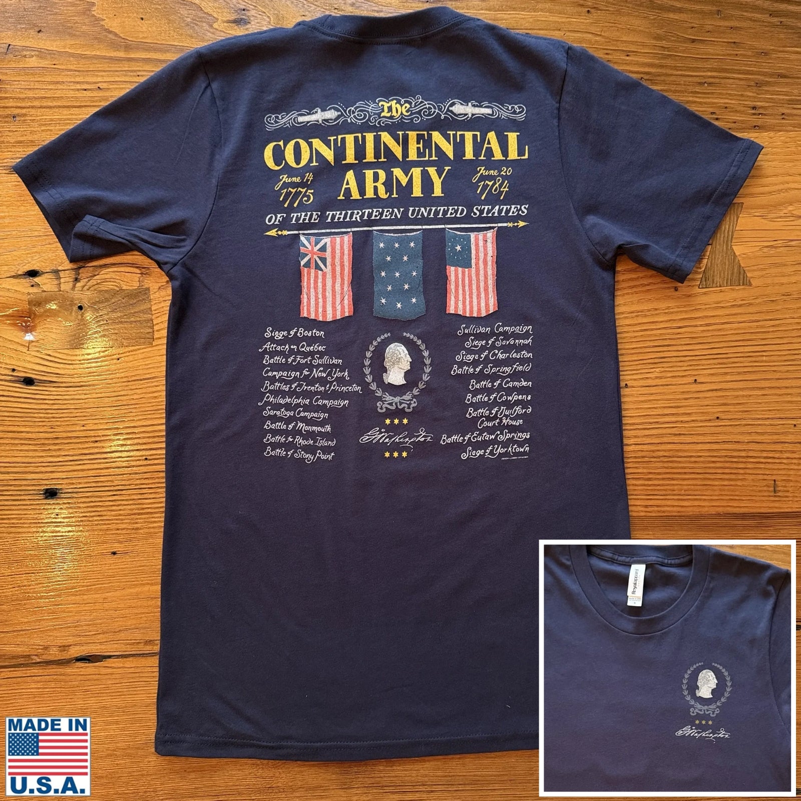 The Continental Army Made in America Shirt The Continental Army  Across The chest / 4XL