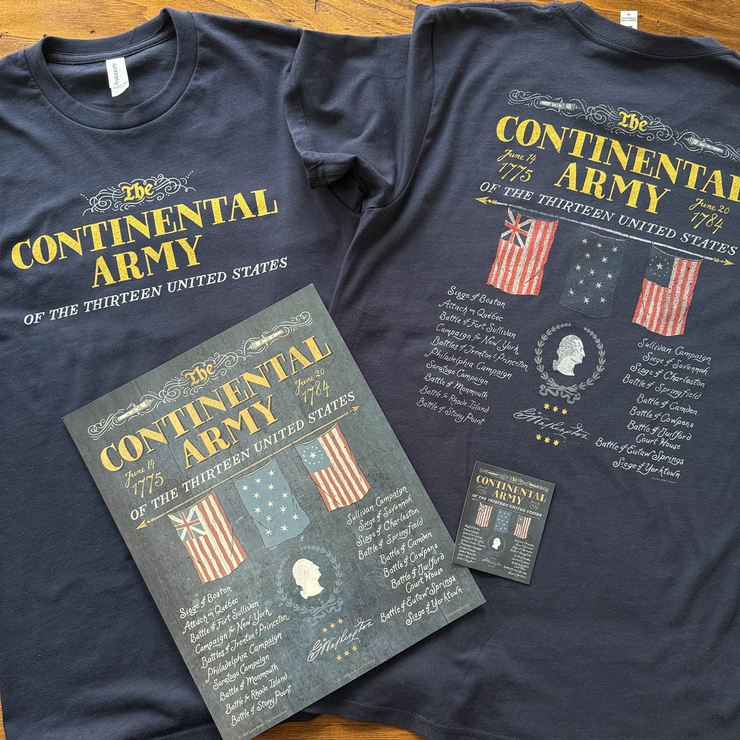 Actual Photo of "The Continental Army" Shirtt in Navy from The History List Store.