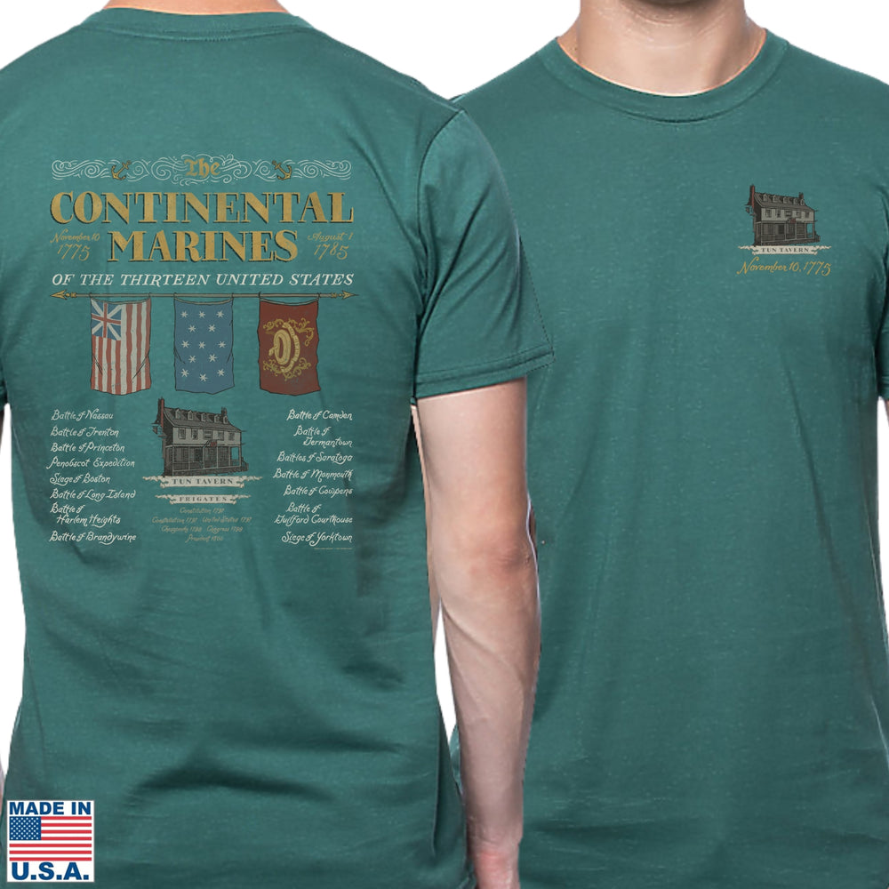 "The Continental Marines" Made in America Shirt in Forest Green from The History List store
