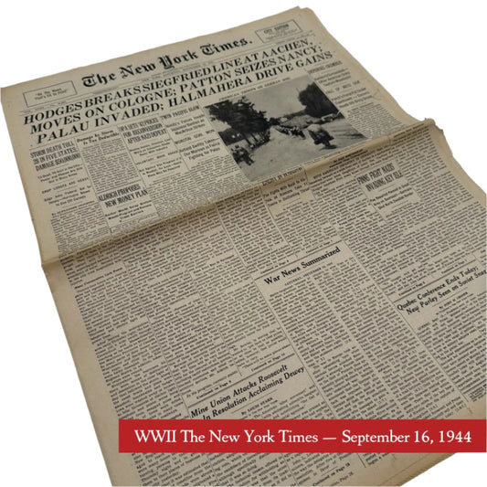 The New York Times coverage of WWII — September 1944 — Offered individually