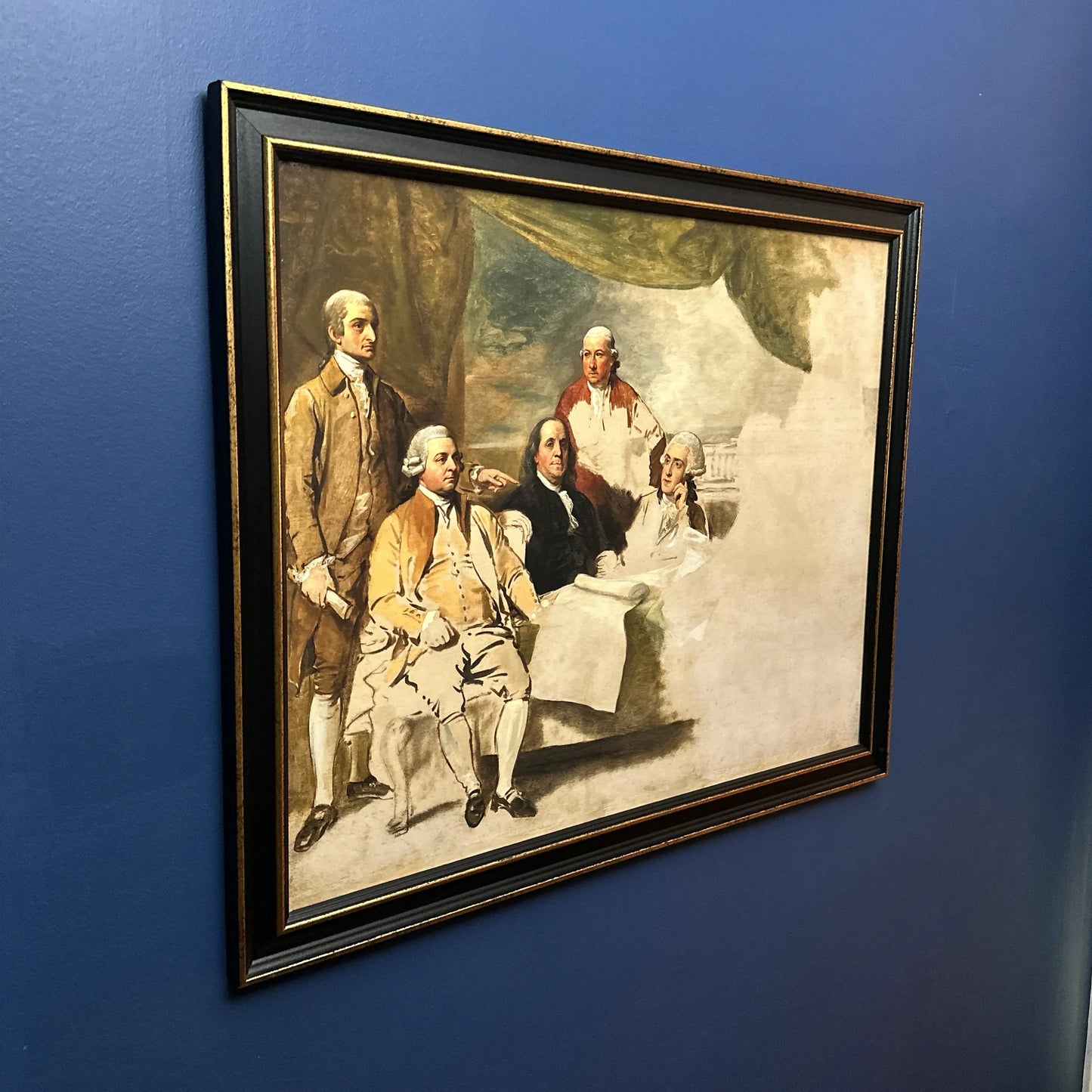 1783 "Treaty of Paris" painting by Benjamin West —Rolled canvas print produced under license — 28.4” x 36.2”